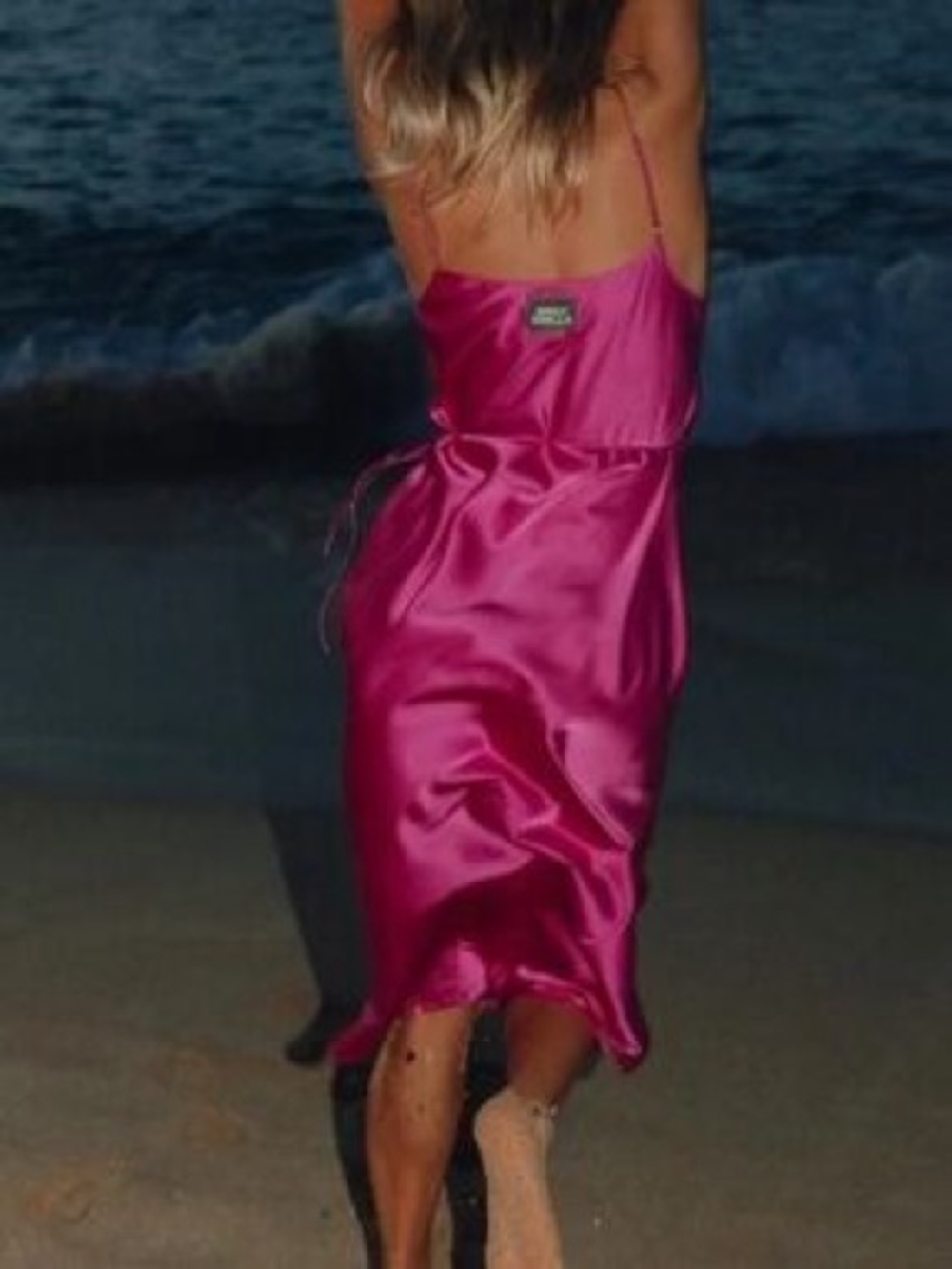 Daily Drills Pink Satin Slip Dress